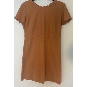 Women's Roolee Shift Dress SZ L Cotton Capelet Cape fluttler sleeve Knee Length